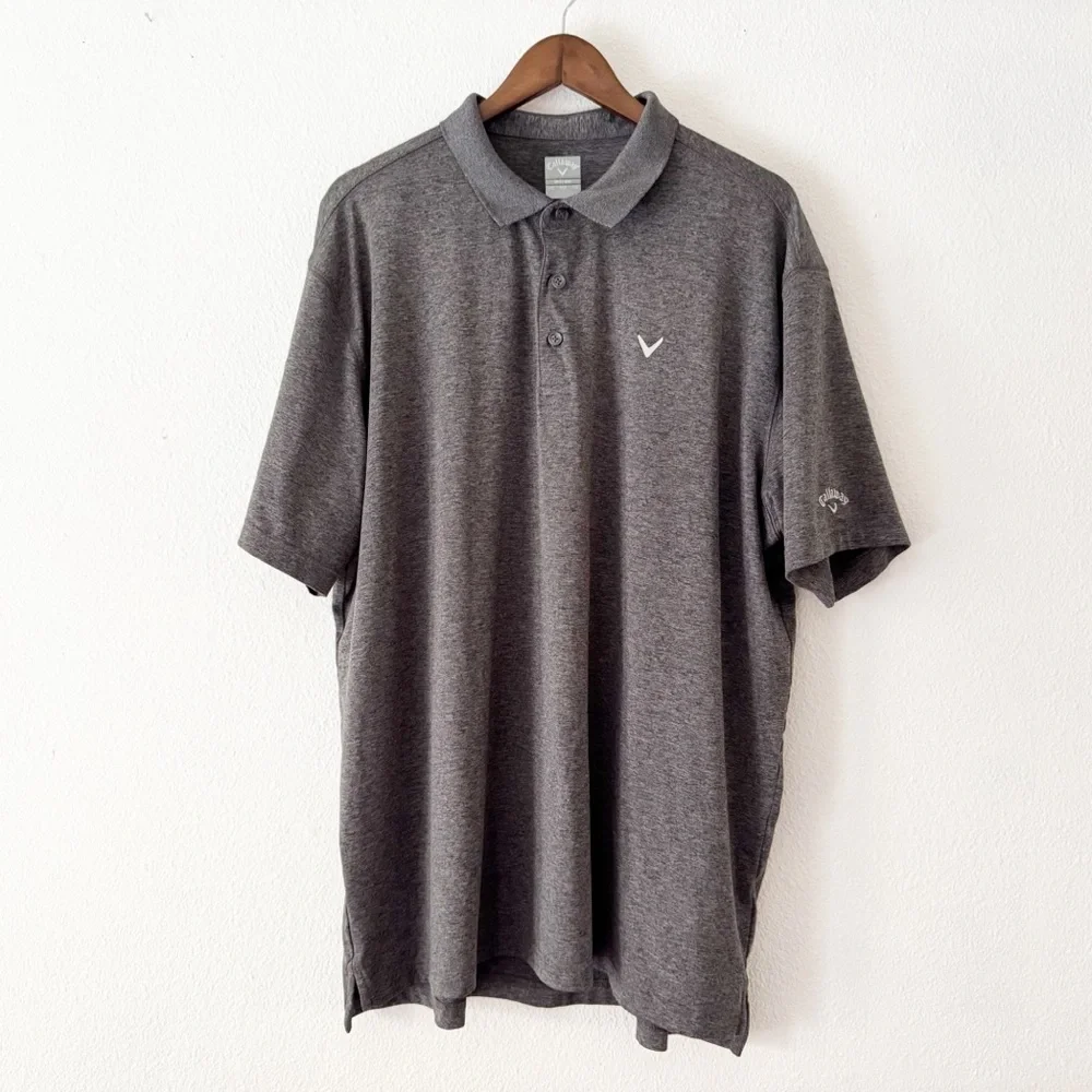 Callaway Opti Dry Golf Polo Shirt XXL Sporty Gray Mens Athleisure Minimalist